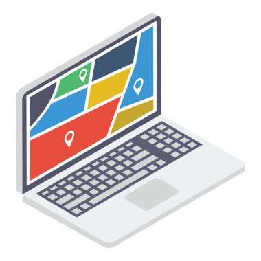 Biyometrik tasarımda çevrimiçi navigasyon simgesi.