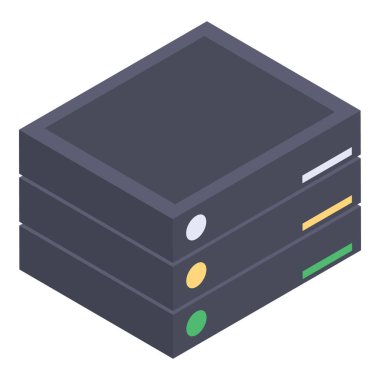 Veri merkezi raf vektör tasarımı 