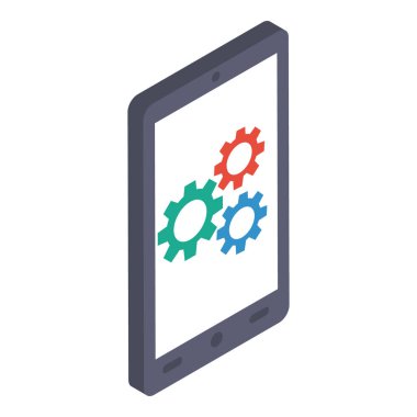 Biyometrik tasarımda mobil ayar simgesi.