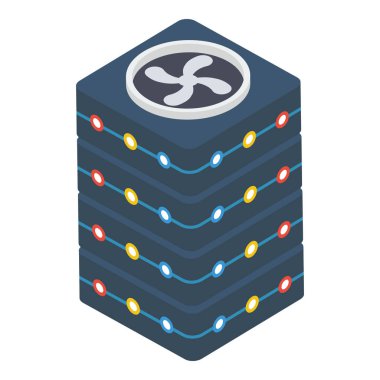 Isometrik işlemci fan vektör tasarımı 