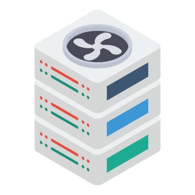 Isometrik işlemci fan vektör tasarımı 