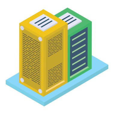 Veri merkezi raf vektör tasarımı 