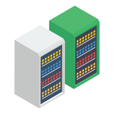 Veri merkezi raf vektör tasarımı 