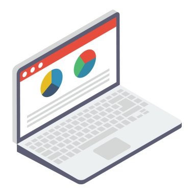 Web analitiğinin İzometrik tasarımı 