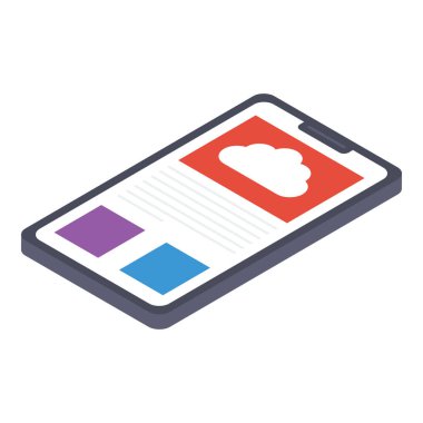 Bulut bilgi işlem simgesi isometrik tasarım.