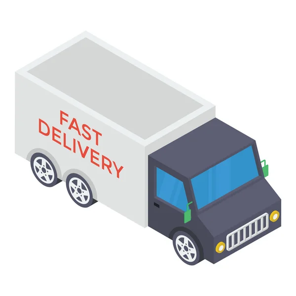 Icon Delivery Van Isometric Design — Stock Vector