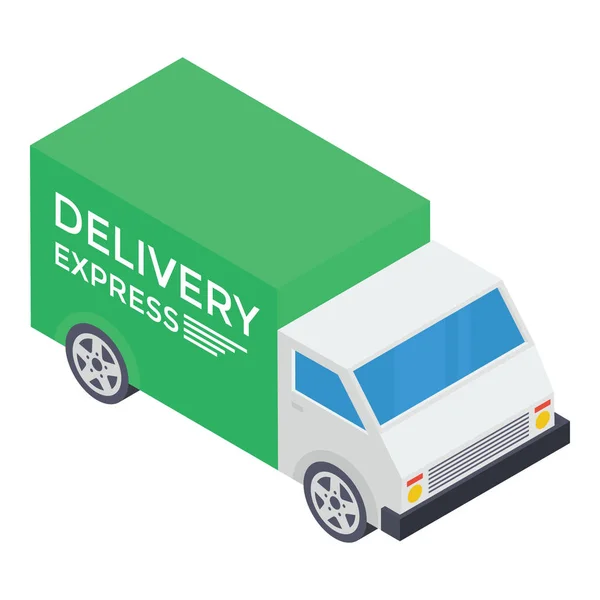 Icon Delivery Van Isometric Design — Stock Vector