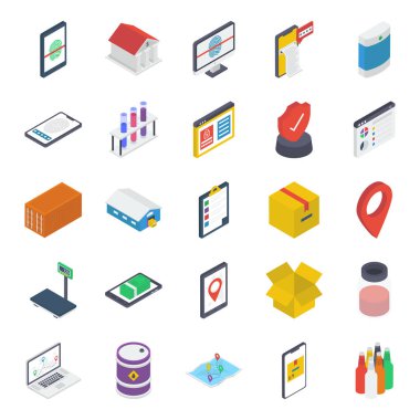 Logistics Delivery Isometric Icons Pack clipart