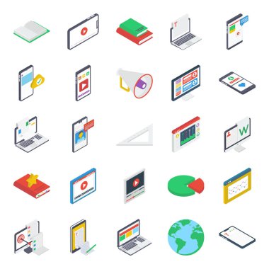 Online Belgeler Isometrik Simgeler Paketi