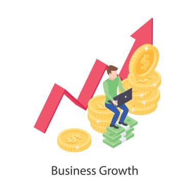 Finansal analizlerin Isometric tasarım simgesi 