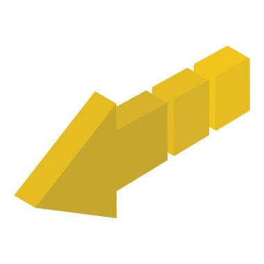 Sol ok vektörünün izometrik tasarımı 