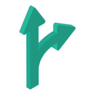 Yön işaretini simgeleyen yolda kullanılacak bir ok sembolü 