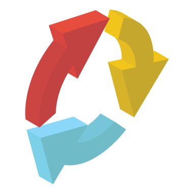 Beyaz arkaplanda izole edilmiş sembol tasarımını geri dönüştür 