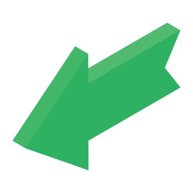 Sol ok vektörünün izometrik tasarımı 