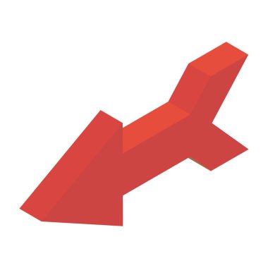 Sol ok vektörünün izometrik tasarımı 