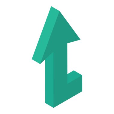 Gönderme işaretinin izometrik ikon tasarımını, ok vektörünü yükle 