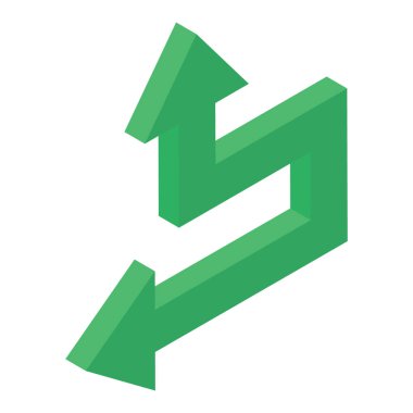 İzometrik dizaynda bükme oku tasarımı 