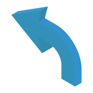 Sol ok vektörünün izometrik tasarımı 