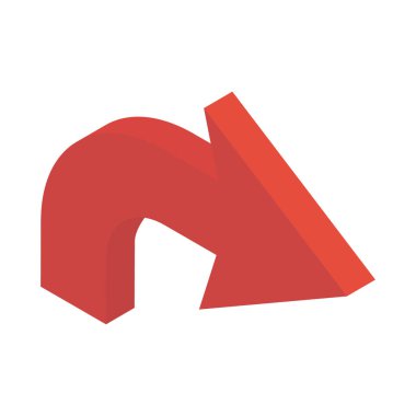 Sağ ok vektörünün Isometric tasarımı 