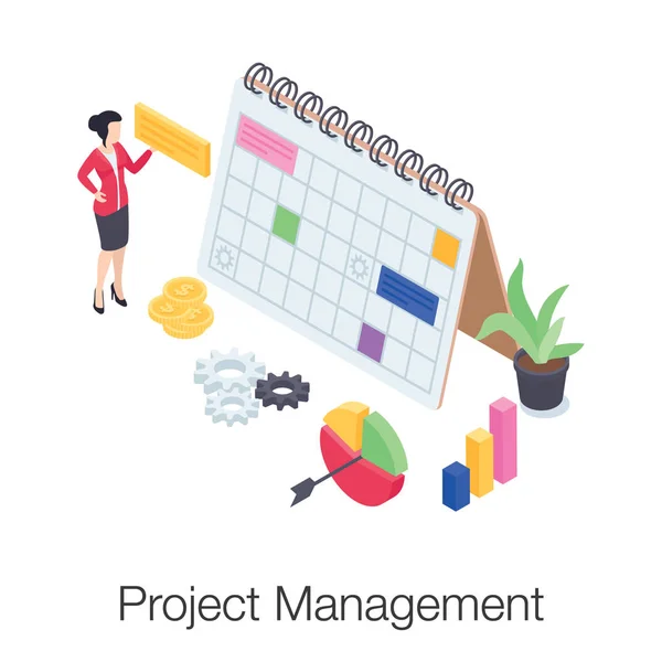 Conceptual Vector Project Management Illustration — Stock Vector