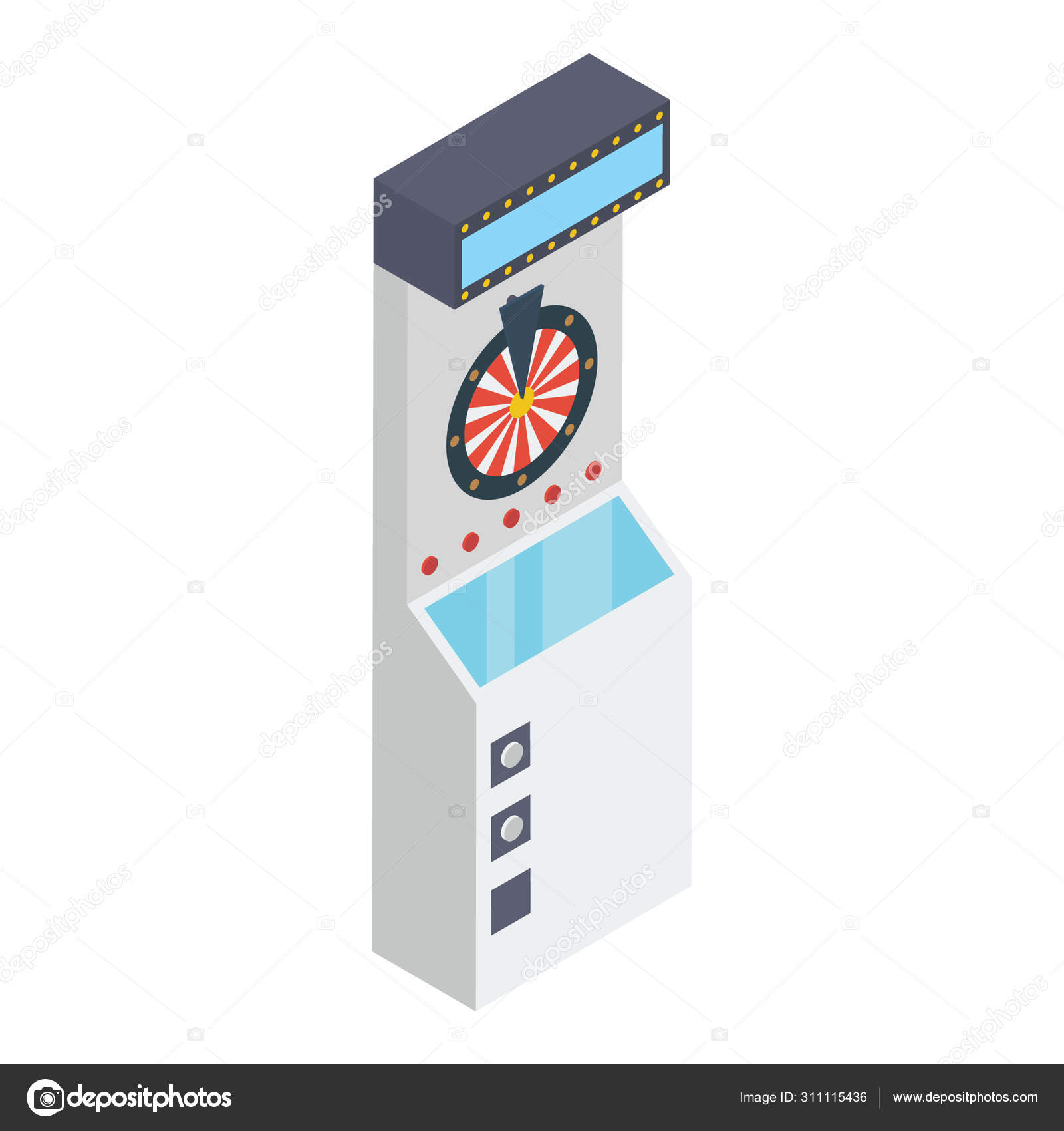 Electronic Arcade Dardos Máquina Sobre Fondo Blanco - Ilustración
