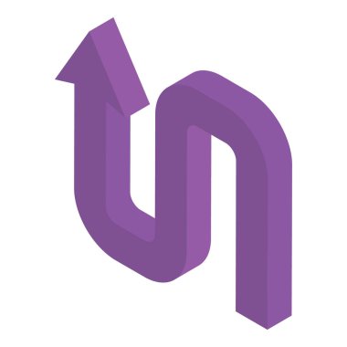 Yukarı doğru ok vektörü, gönderme işaretinin izometrik simge tasarımı 