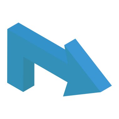 Sağ ok vektörünün Isometric tasarımı 