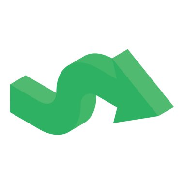 İzometrik dizaynda sağ bükme ok simgesi 