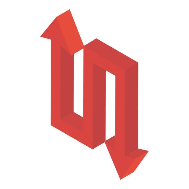 Yol gösterimi için çift yönlü ok vektörü, navigasyon oku tasarımı 