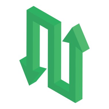 Yol gösterimi için çift yönlü ok vektörü, navigasyon oku tasarımı 