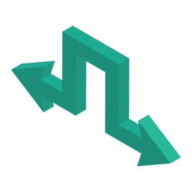 Sol sağ okun Isometric tasarımı iki yönlü okları simgeliyor 