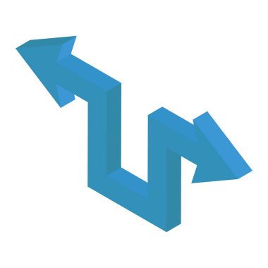 Sol sağ okun Isometric tasarımı iki yönlü okları simgeliyor 