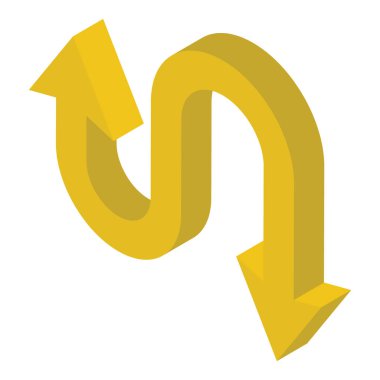 Yol gösterimi için çift yönlü ok vektörü, navigasyon oku tasarımı 