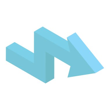 Sağ ok vektörünün izometrik tasarımı 