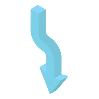 Aşağıya doğru ok vektörü, okun izometrik vektörü 