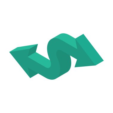 Beyaz arkaplanda iki yönlü ok vektörü izole edildi 