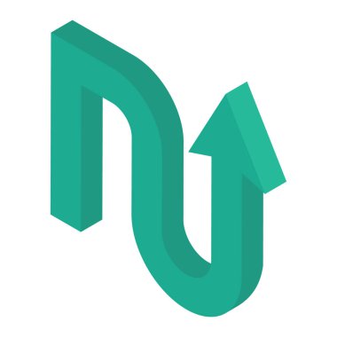 Yukarı doğru okun izometrik biçiminde tasarımı 