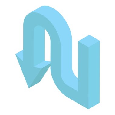 U dönüş ok vektörü beyaz arkaplanda izole edildi 