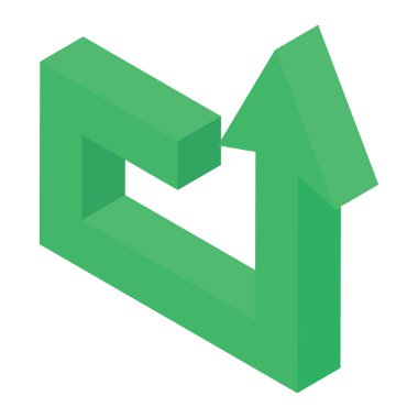 İzometrik tasarımda yukarı doğru ok tasarımı 