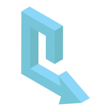 Tekrarlanan ok vektörünün Isometric simgesi 