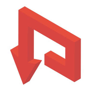 Oku indir, gönderme işaretinin izometrik simge tasarımı 