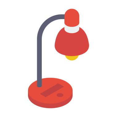 Çalışma lambası simgesinin Isometric vektör tasarımı 