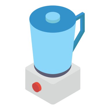 Beyaz arkaplanda mutfak aleti, meyve sıkacağı veya blender vektörü