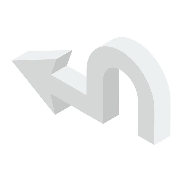 Pfeil Symbol Für Linkskurve Isometrischem Design — Stockvektor