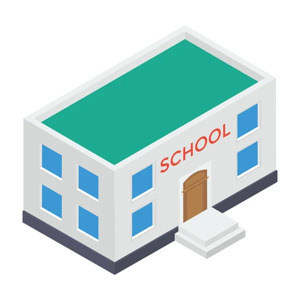 Ícone Escola Isolado Fundo Branco — Vetor de Stock