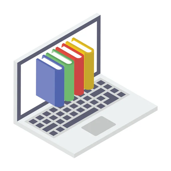 Book Technologie Zur Darstellung Von Online Bildungssymbolen Isometrischem Design — Stockvektor