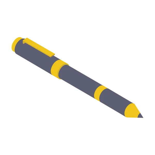Isometric Design Icon Lead Pencil Writing Tool — Stock Vector