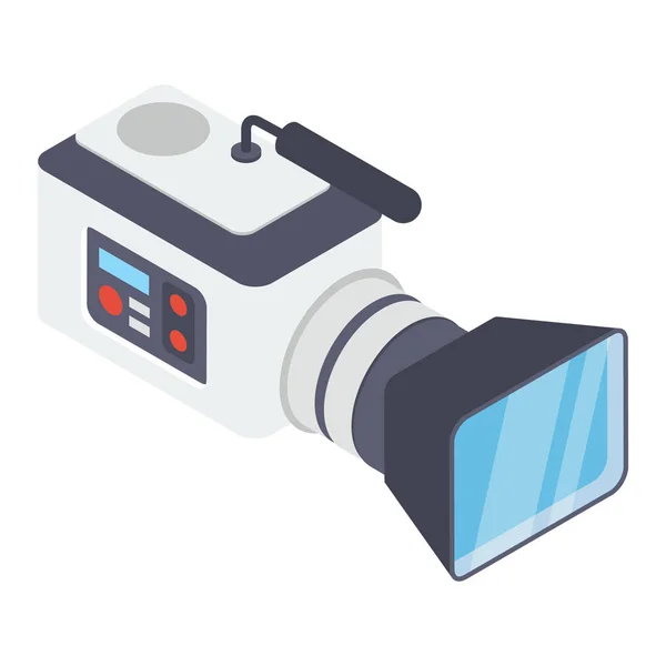 Vetor Câmera Vídeo Isolado Fundo Branco —  Vetores de Stock