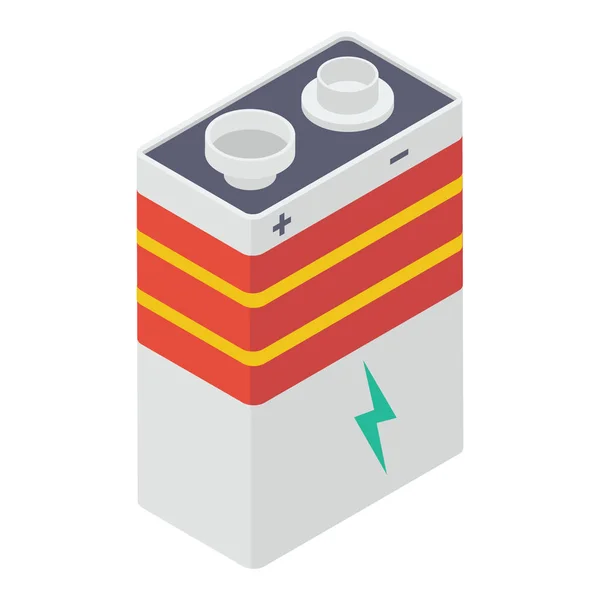 Wektor Baterii Mocy Konstrukcji Izometrycznej — Wektor stockowy