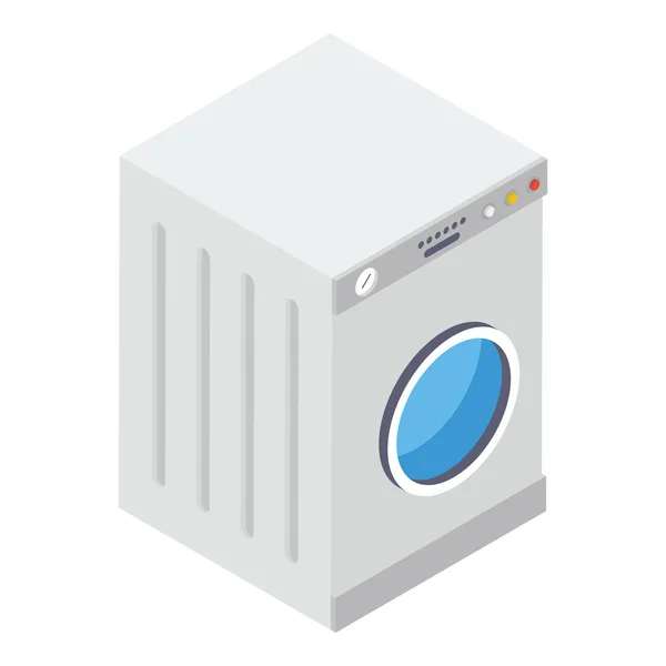 Wasmachine Pictogram Geïsoleerd Witte Achtergrond Isometrische Vector Ontwerp — Stockvector